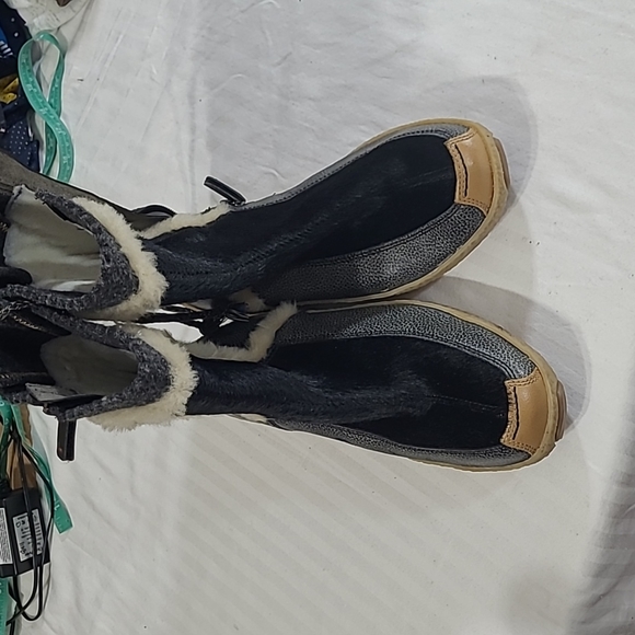 Tecnica Goat Hair Boots US size 8 womans EU 39.5 black and tan - Picture 11 of 11